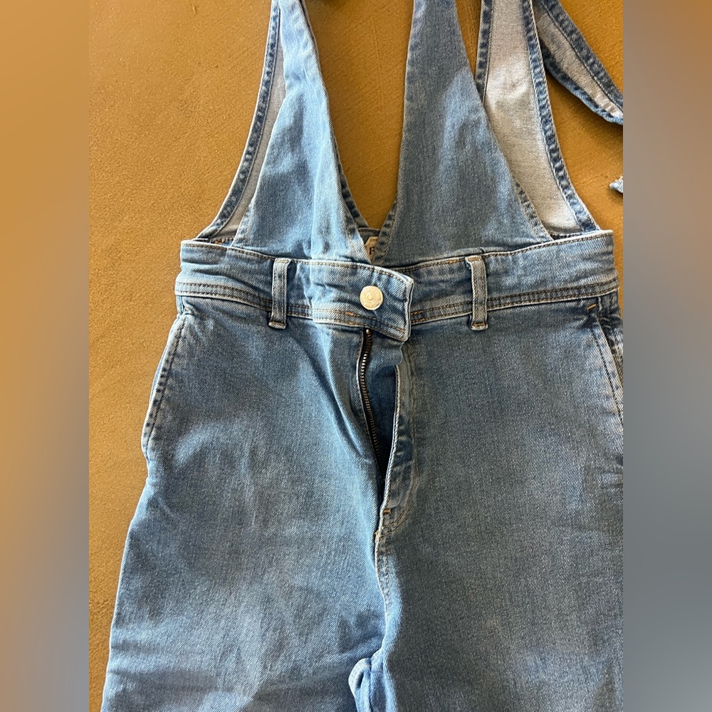Free People Light Blue Denim Wide-Leg Jumpsuit - Picture 5 of 9